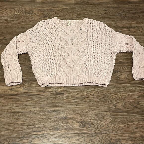 Aeropostale Blush Pink Cable Knit Long Sleeve Sweater Size Large - Picture 2 of 11